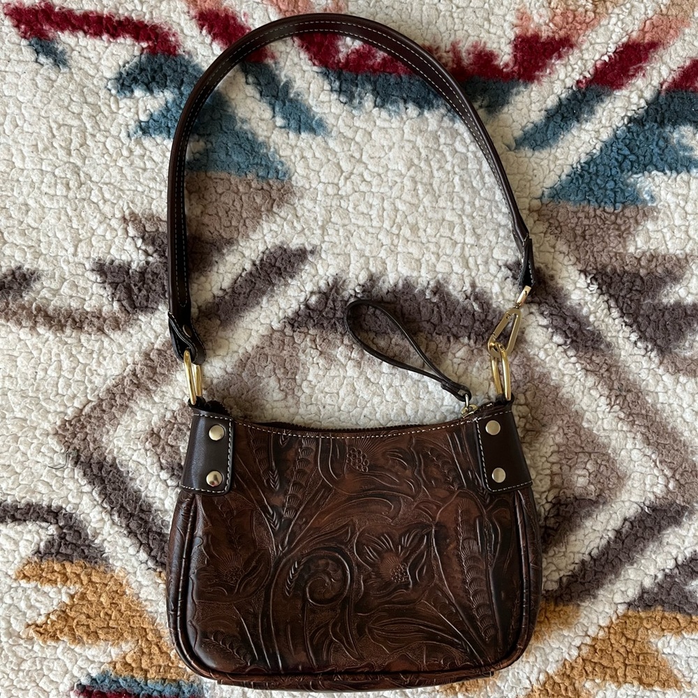 Nine West embossed brown western bag